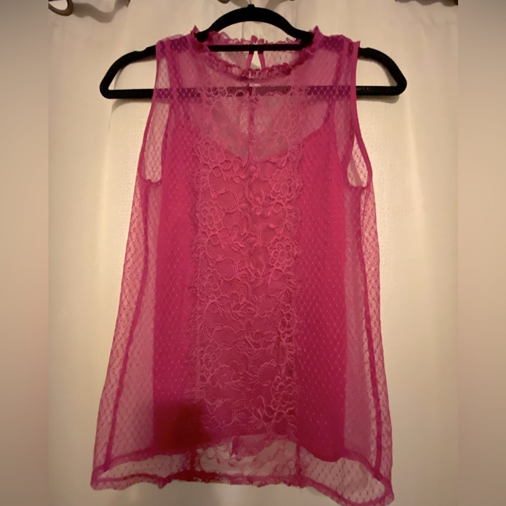 Express, Extra Small, Lace & Fuchsia Pink Woman’s Top